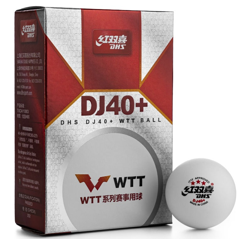DHS DJ40+ WTT BALL (紅雙喜三星 DJ40+ WTT乒乓球 )