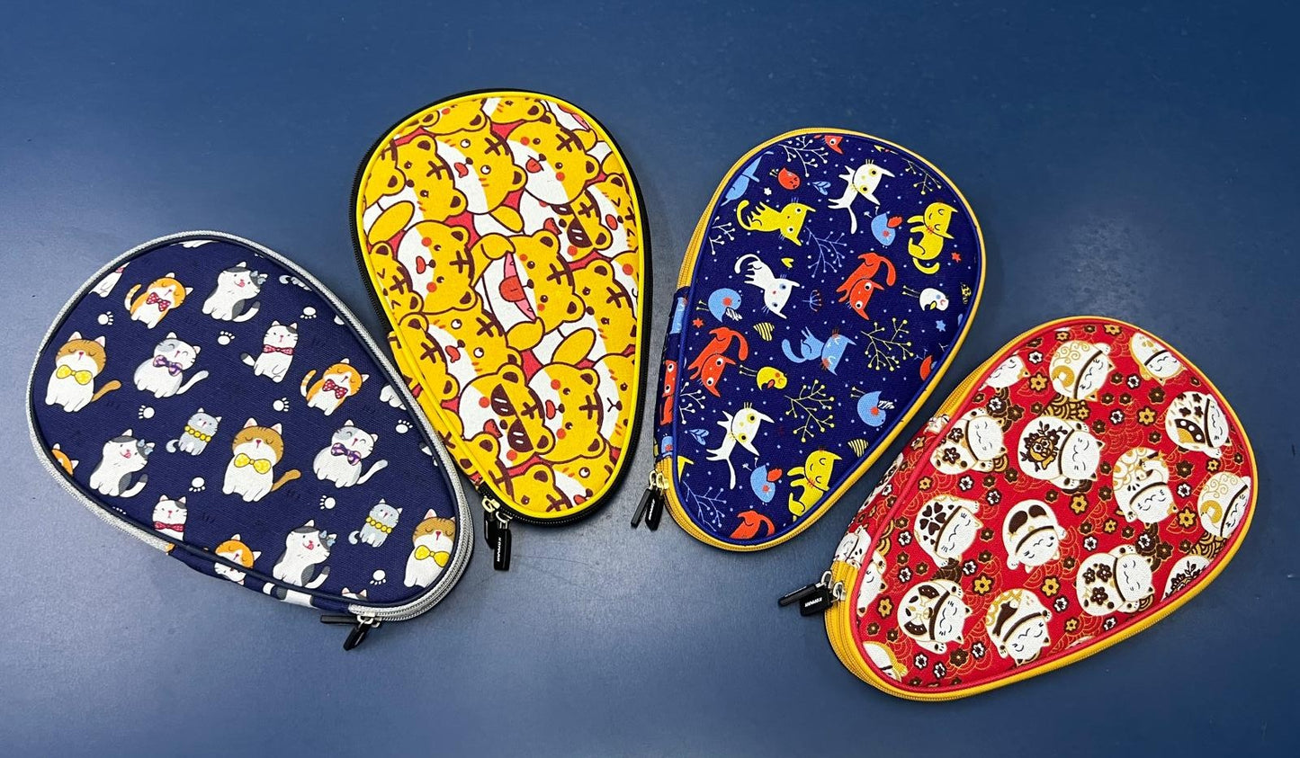 KOMANN WATERDROP CUTE CAT DOUBLE BAT CASE (高猛水滴形可愛貓乒乓球雙拍套)