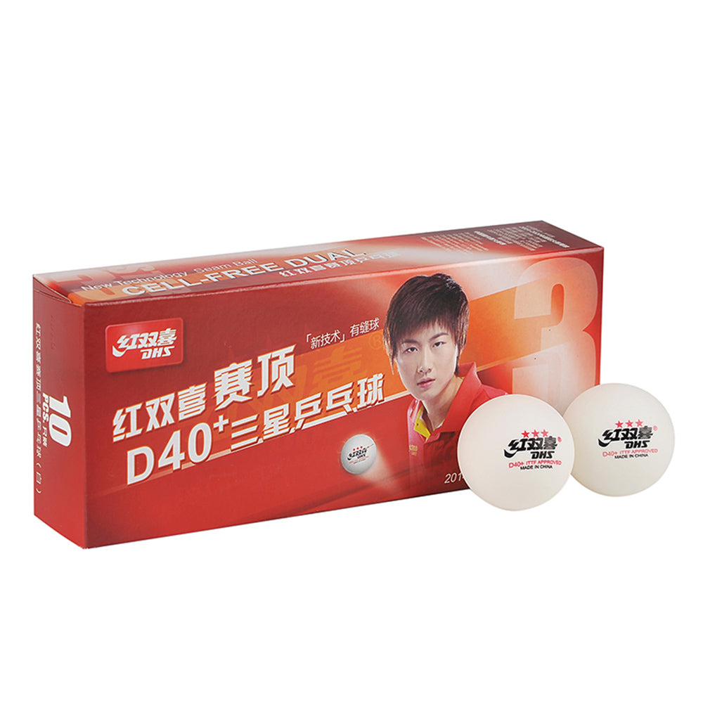 DHS D40+ 3-STAR BALL (DHS 3-Star D40+ Table Tennis Ball, White)