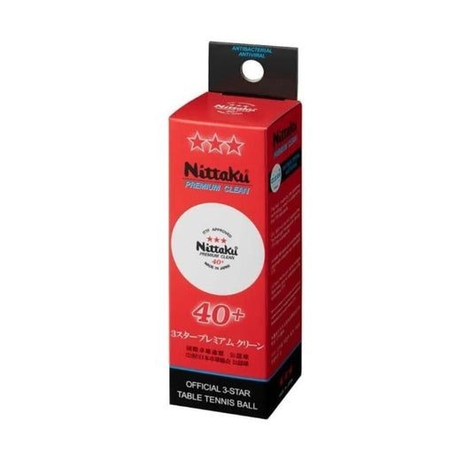 NITTAKU PREMIUM "CLEAN" 40+ 3 STAR (ABS) BALL (尼塔庫"CLEAN"三星40+(ABS)乒乓球)