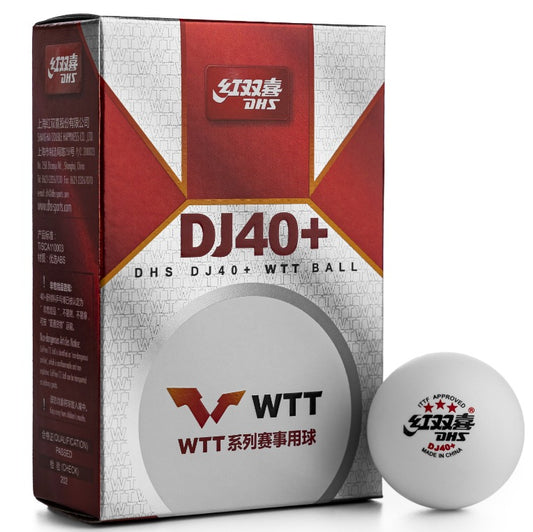DHS DJ40+ WTT  BALL (紅雙喜三星 DJ40+ WTT乒乓球 )